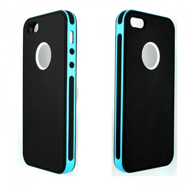 Wholesale iPhone 5 5S 2 in 1 Hybrid Case (Teal-Black)